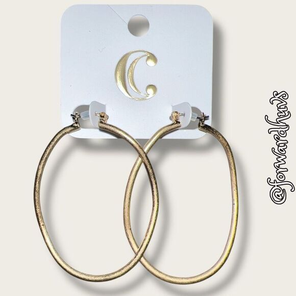 Bundle Sale 3 for $15 | Charming Charlie Gold Tone Hoop Earrings – 1.5 Inches - Picture 3 of 6